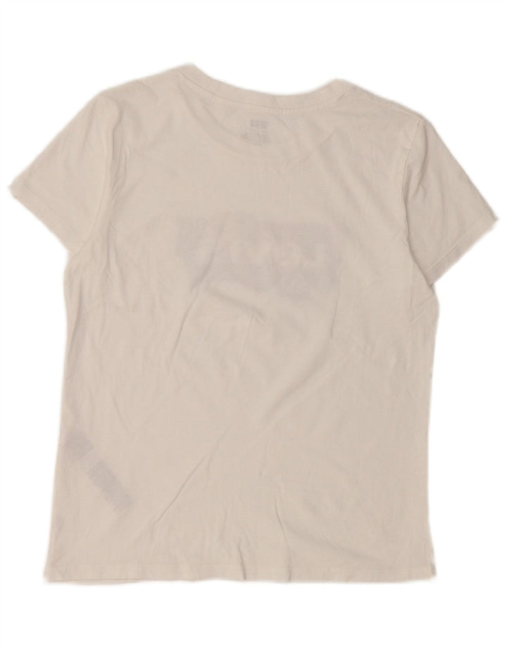 Levi's Womens Graphic T-Shirt Top UK 10 Small White Cotton