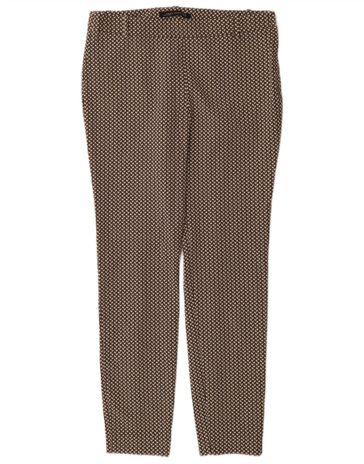 Zara Womens Slim Casual Trousers Medium W28 L29 Grey Geometric Polyester