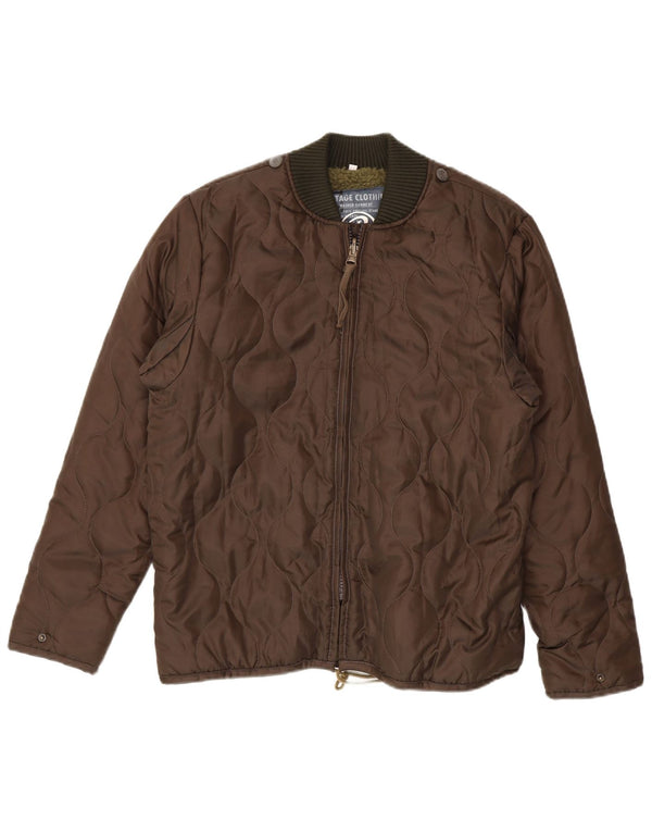Brandit Mens Liner Padded Jacket UK 38 Medium Khaki Polyester
