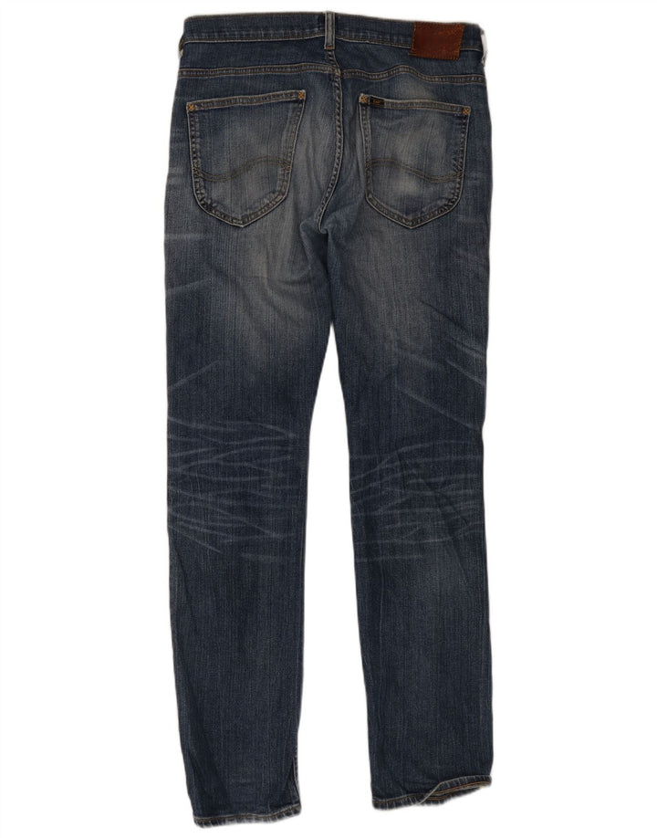 Lee Mens Powell Distressed Slim Jeans W32 L34 Blue Cotton