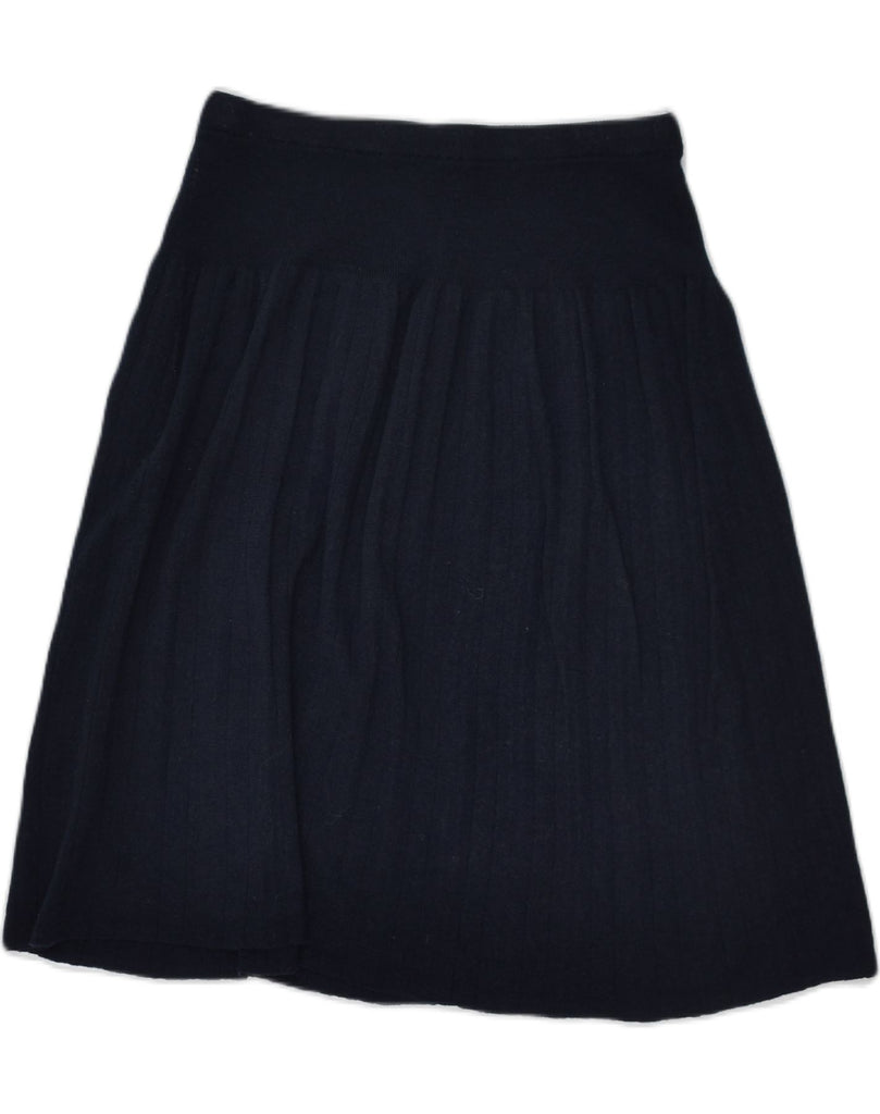 J. CREW Womens Pleated A-Line Skirt UK 2 2XS W28 Navy Blue | Vintage J. Crew | Thrift | Second-Hand J. Crew | Used Clothing | Messina Hembry 