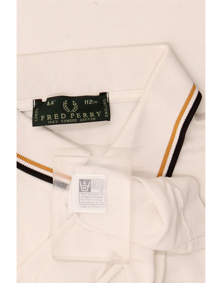 Fred Perry Mens Polo Shirt Medium White Cotton