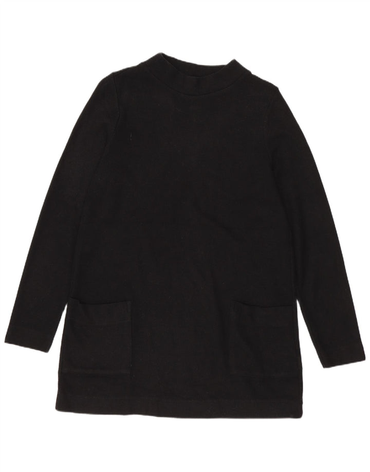 Marks & Spencer Womens Long Sleeve Tunic Top UK 12 Medium Black Polyester
