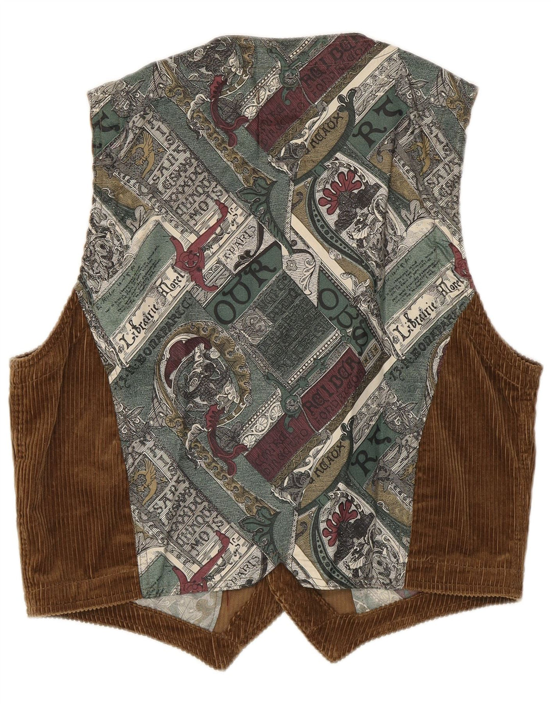 Fordocks Mens Corduroy Waistcoat Large Brown Patchwork Cotton