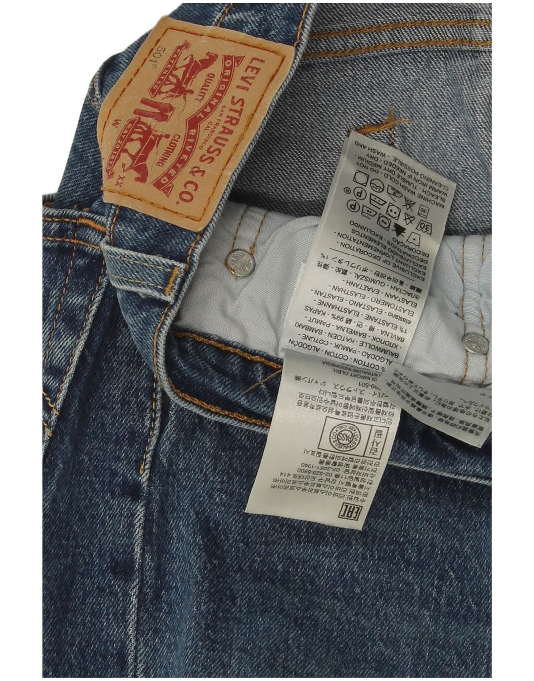 Levi's Mens 501 Straight Jeans W30 L30 Blue Cotton