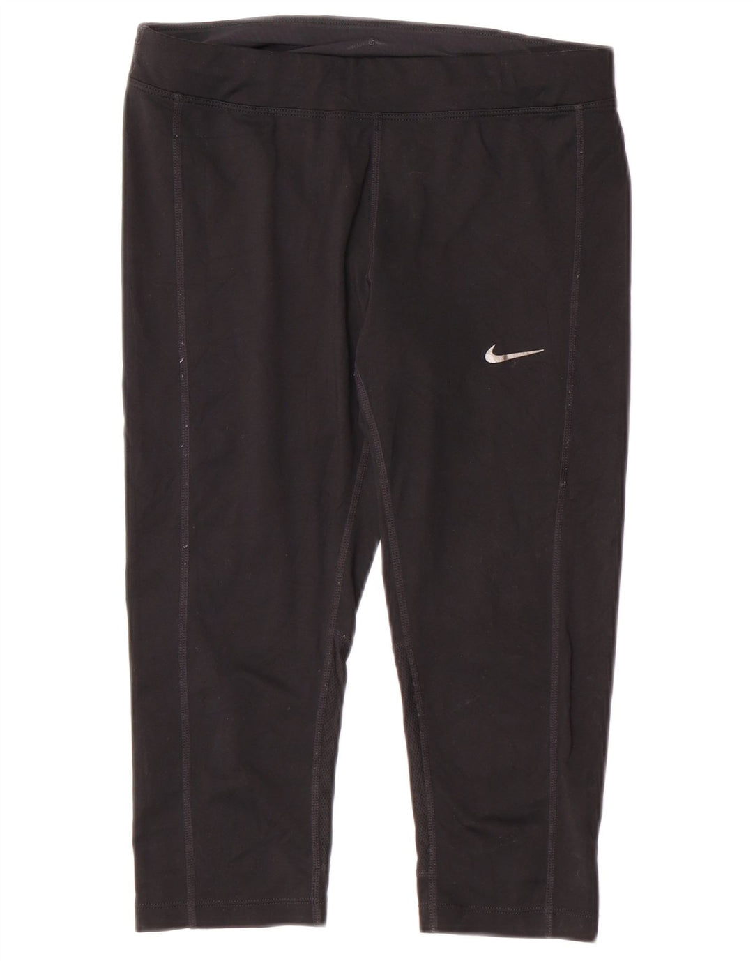 Nike Womens Dri Fit Capri Leggings UK 10 Small Black Polyester Sports