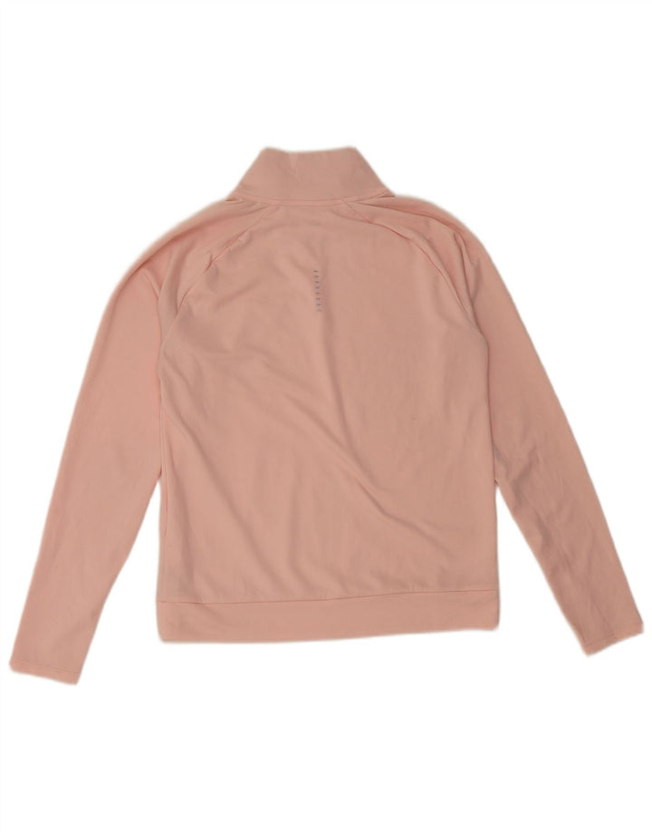 Nike Womens Oversized Graphic Zip Neck Pullover Tracksuit Top UK 6 XS Pink