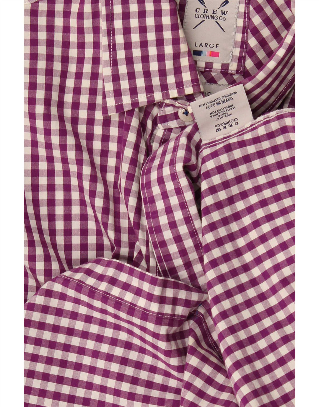 Crew Clothing Mens Shirt Large Purple Gingham Cotton