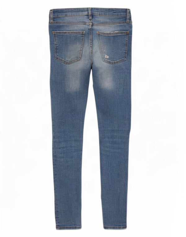 Zara Womens Distressed Skinny Jeans EU 36 XS W26 L28 Blue Floral
