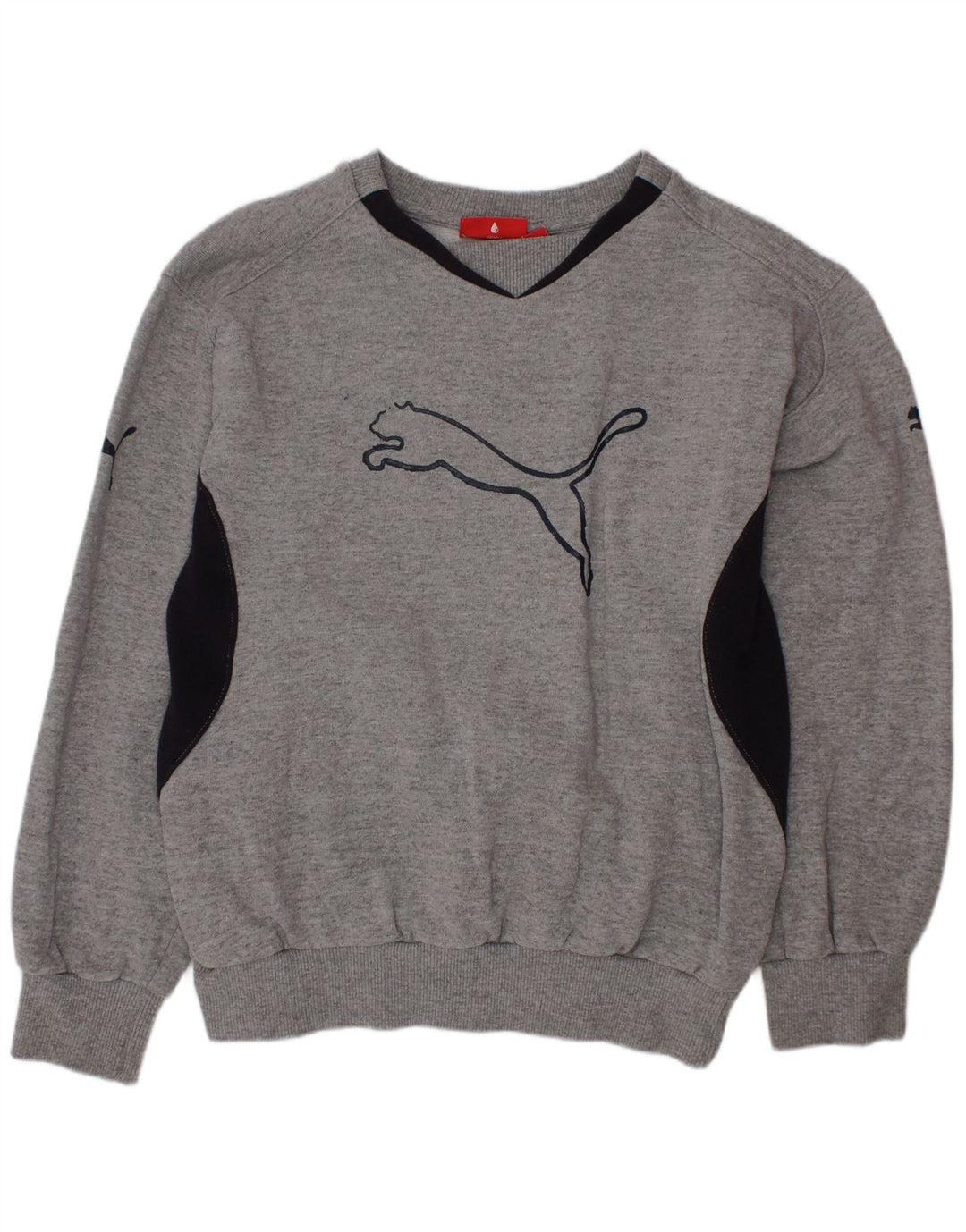 NIKE Boys Graphic Sweatshirt Jumper 9-10 Years Grey Colourblock Cotton