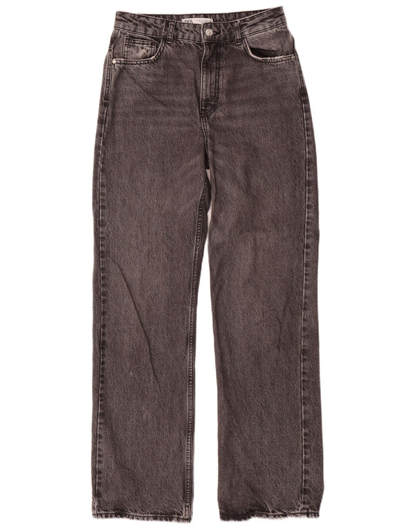 Zara Womens High Waist Straight Jeans EU 38 Small W28 L33 Grey Cotton