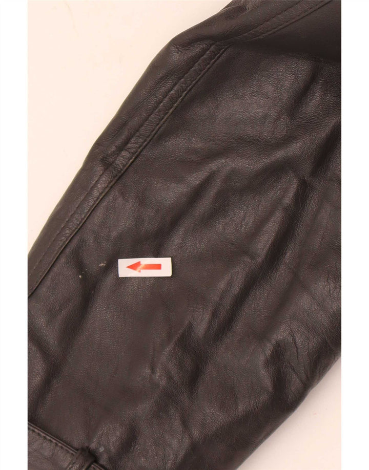 Vintage Mens Leather Jacket UK 36 Small Grey