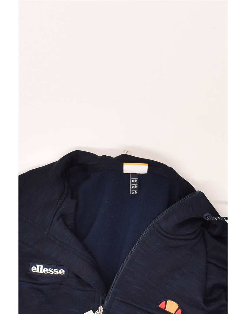 ELLESSE Mens Graphic Zip Hoodie Sweater Medium Navy Blue Cotton | Vintage Ellesse | Thrift | Second-Hand Ellesse | Used Clothing | Messina Hembry 