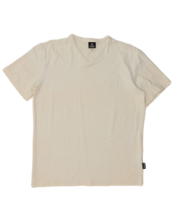 Versace Mens Ittierre T-Shirt Top Medium White Polyamide