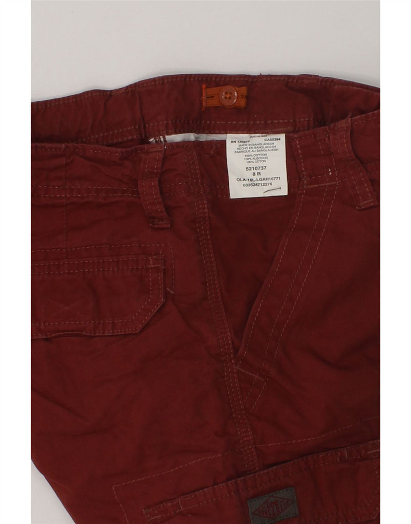 LEE Boys Cargo Shorts 7-8 Years W23  Burgundy Cotton | Vintage Lee | Thrift | Second-Hand Lee | Used Clothing | Messina Hembry 