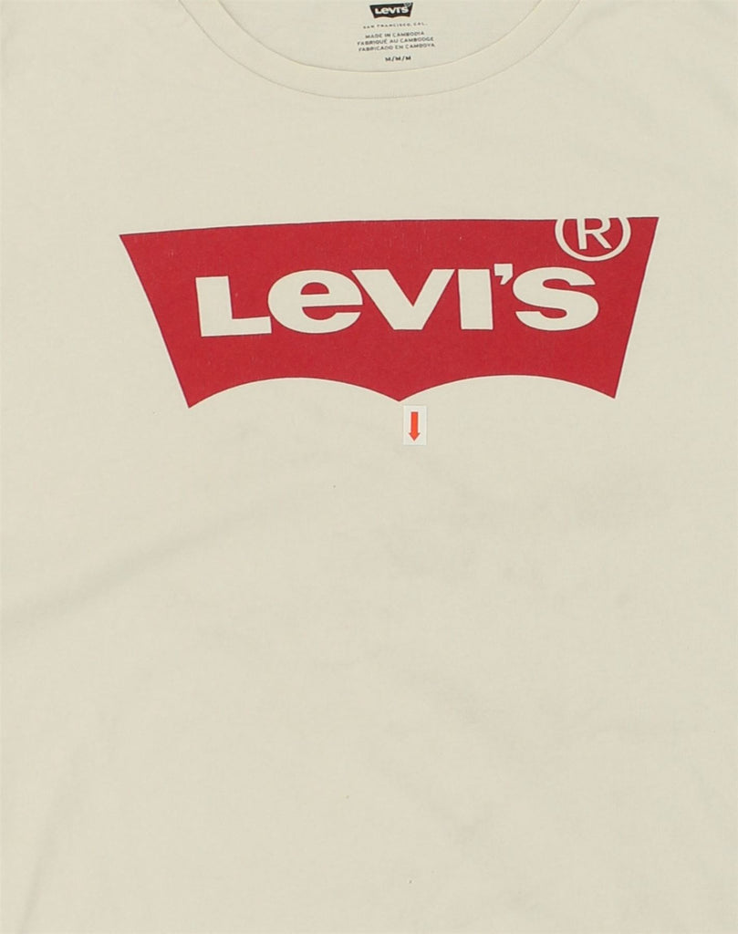 LEVI'S Mens Graphic T-Shirt Top Medium White Cotton | Vintage Levi's | Thrift | Second-Hand Levi's | Used Clothing | Messina Hembry 