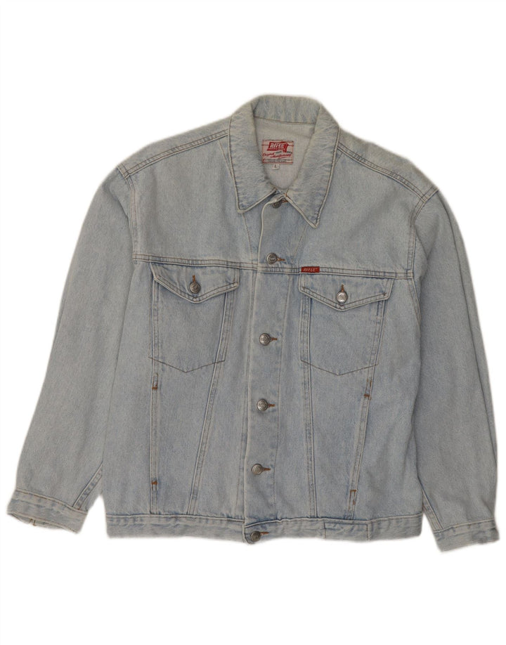 RIFLE Mens Denim Jacket UK 40 Large Blue Cotton