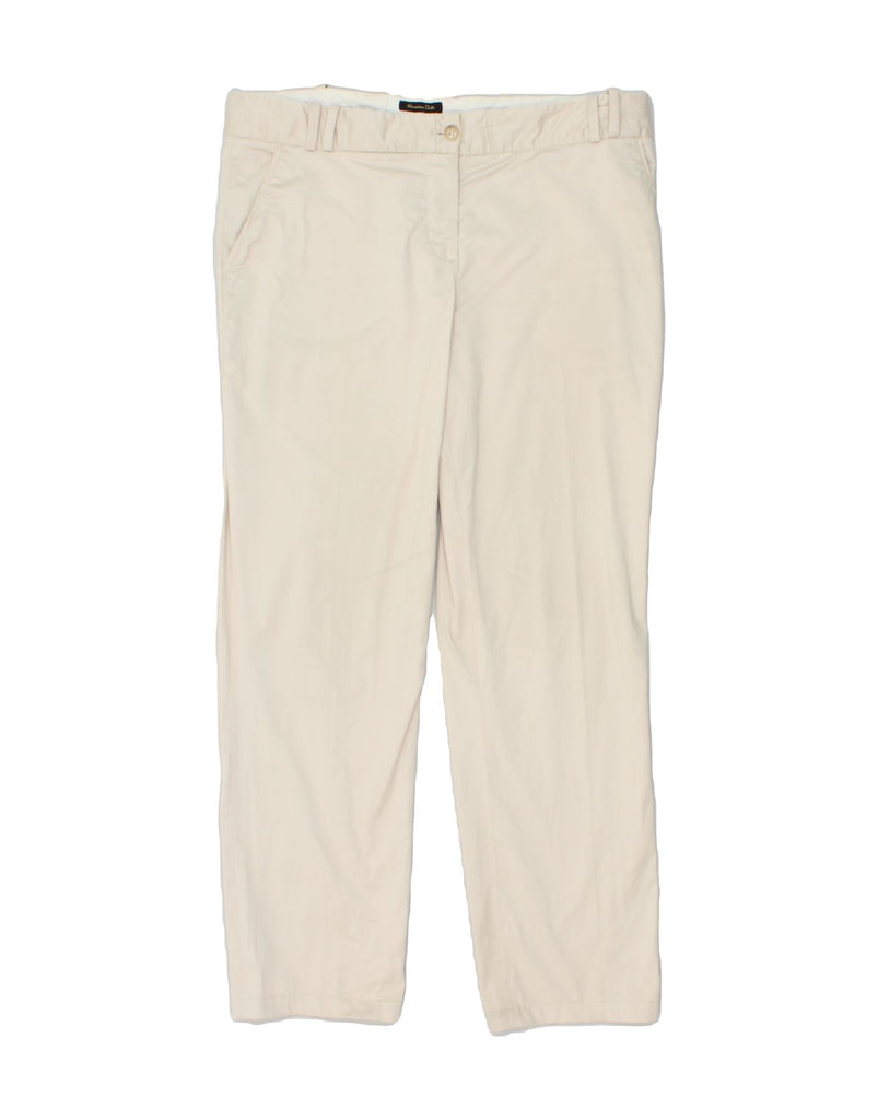 MASSIMO DUTTI Mens Straight Casual Trousers W34 L28 Off White | Vintage Massimo Dutti | Thrift | Second-Hand Massimo Dutti | Used Clothing | Messina Hembry 