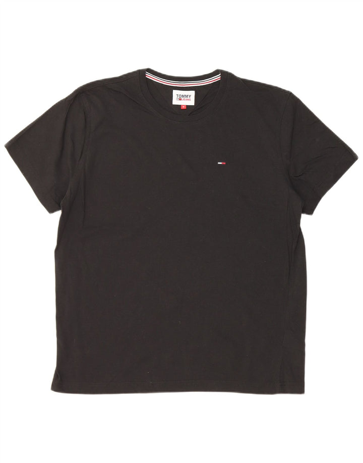 Tommy Hilfiger Mens T-Shirt Top Medium Black Cotton