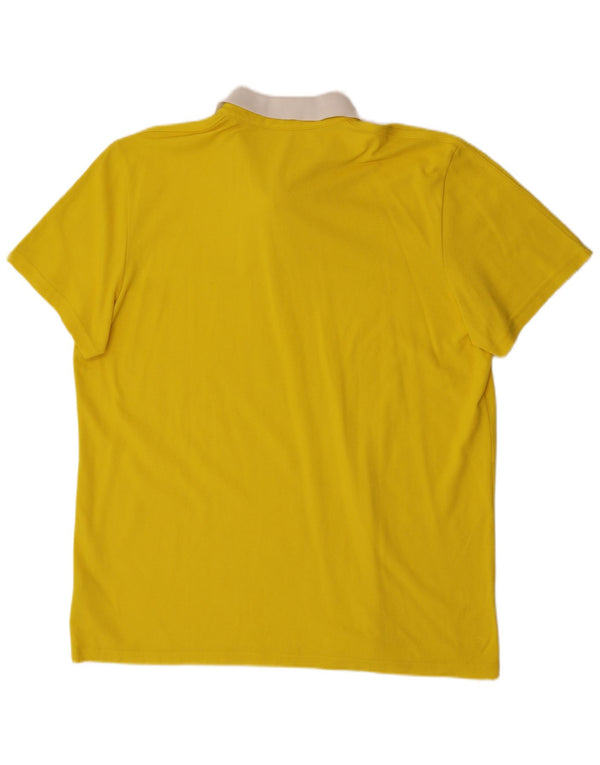 Adidas Mens Polo Shirt 2XL Yellow Cotton