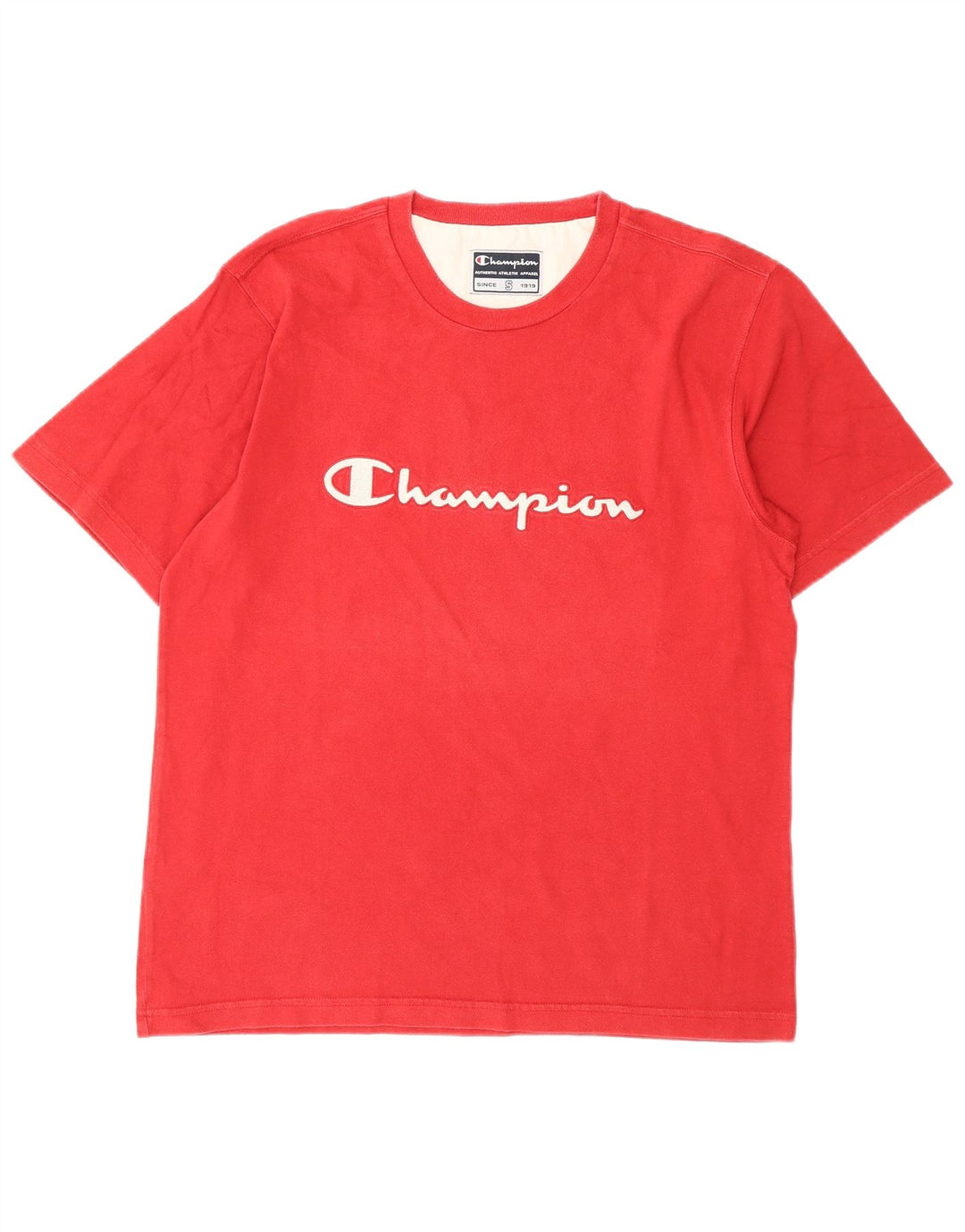 Champion Mens Graphic T-Shirt Top Small Red Cotton