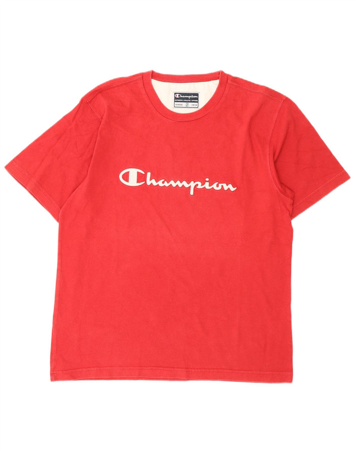 Champion Mens Graphic T-Shirt Top Small Red Cotton