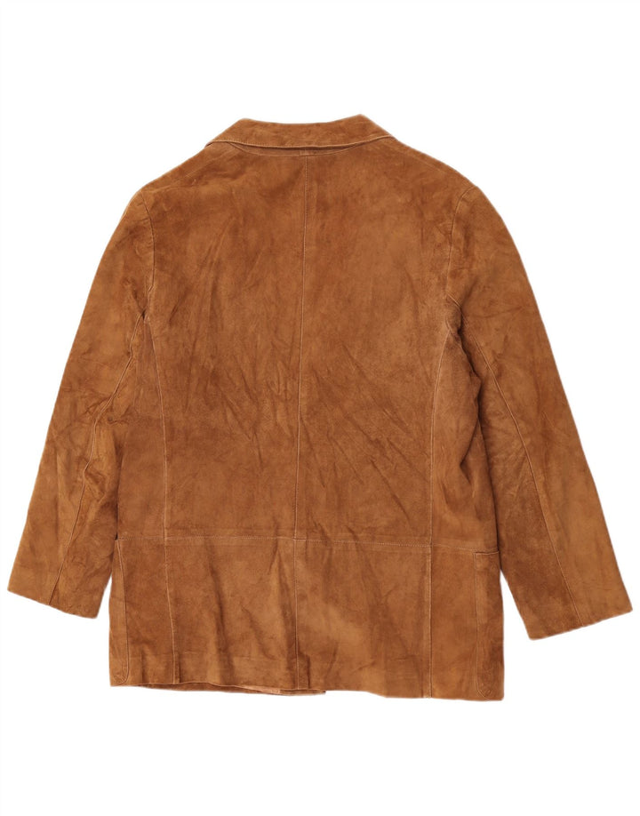 Vintage Mens 1 Button Suede Blazer Jacket UK 36 Small Brown