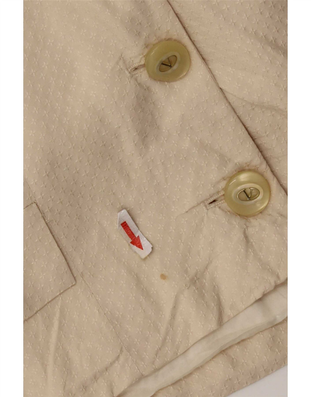 Vintage Womens 3 Button Blazer Jacket UK 14 Medium Beige Silk