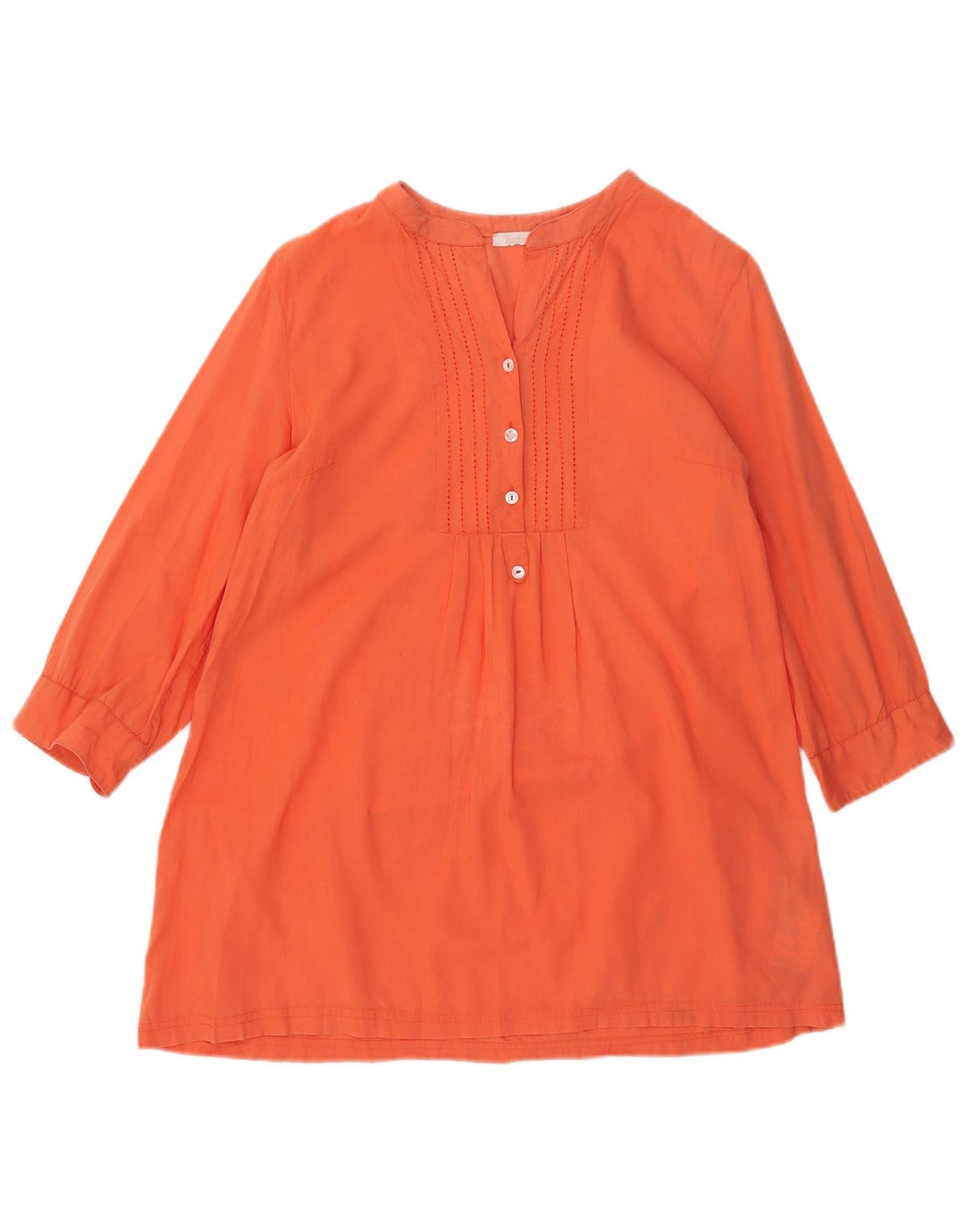 Timberland Womens 3/4 Sleeve Tunic Top UK 14 Medium Orange Cotton