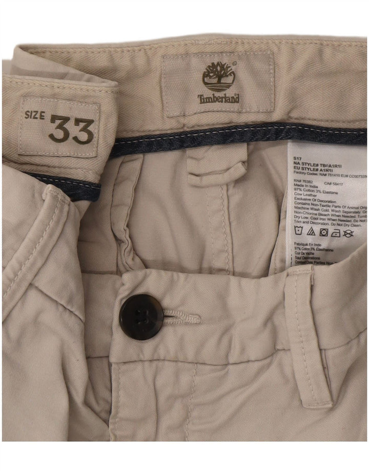 Timberland Mens Chino Shorts W33 Large Off White Cotton Classic