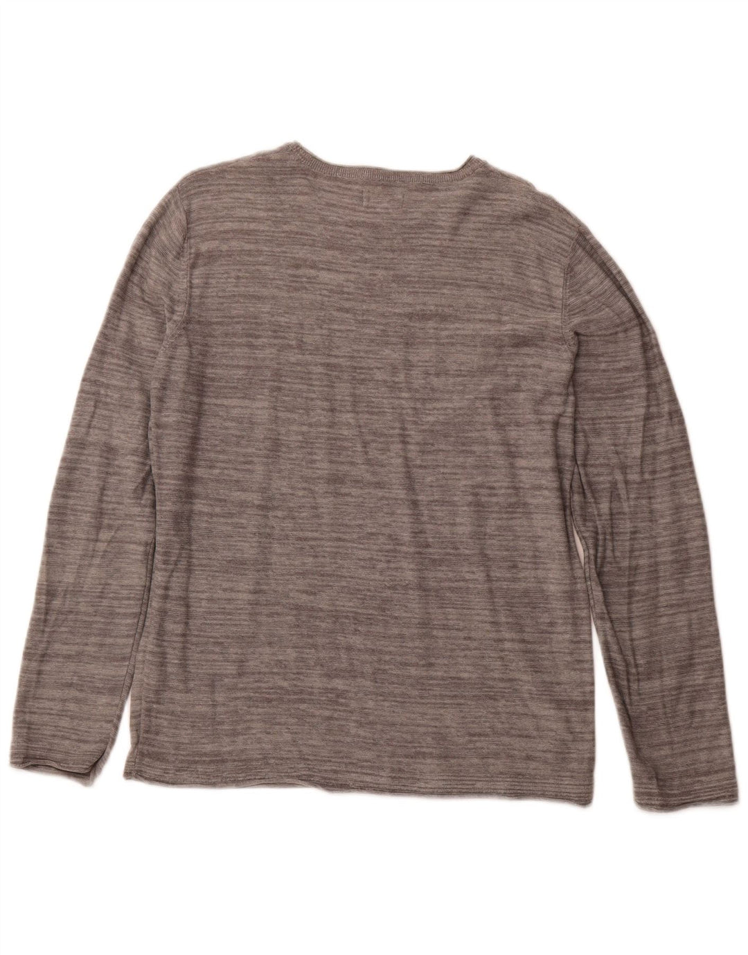 JACK & JONES Mens Top Long Sleeve Large Grey Cotton