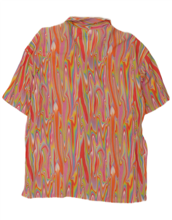 Jack & Jones Mens Short Sleeve Shirt Large Multicoloured Tie Dye Viscose