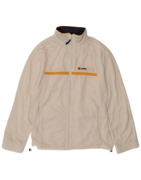 Lotto Mens Tracksuit Top Jacket Medium Off White Sports