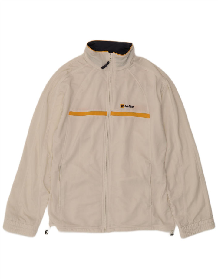 Lotto Mens Tracksuit Top Jacket Medium Off White Sports