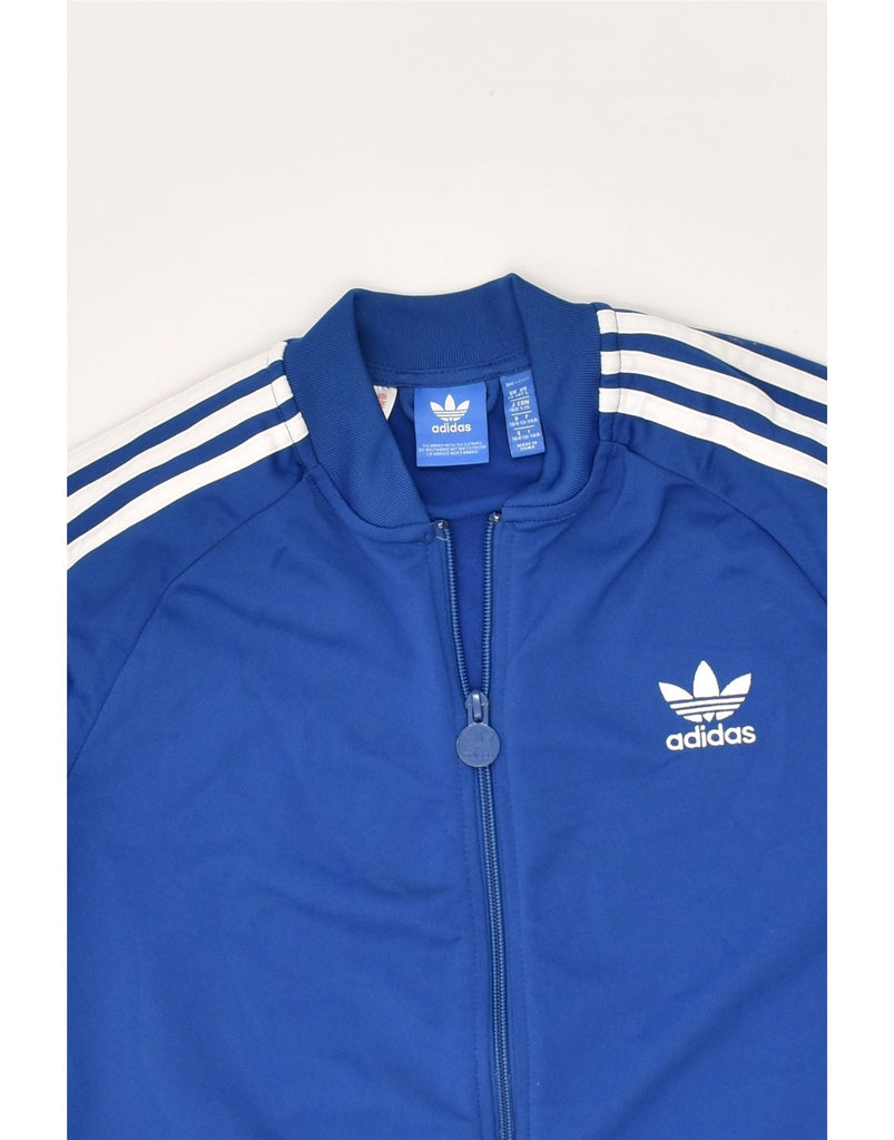 ADIDAS Boys Tracksuit Top Jacket 13-14 Years Blue Polyester | Vintage Adidas | Thrift | Second-Hand Adidas | Used Clothing | Messina Hembry 