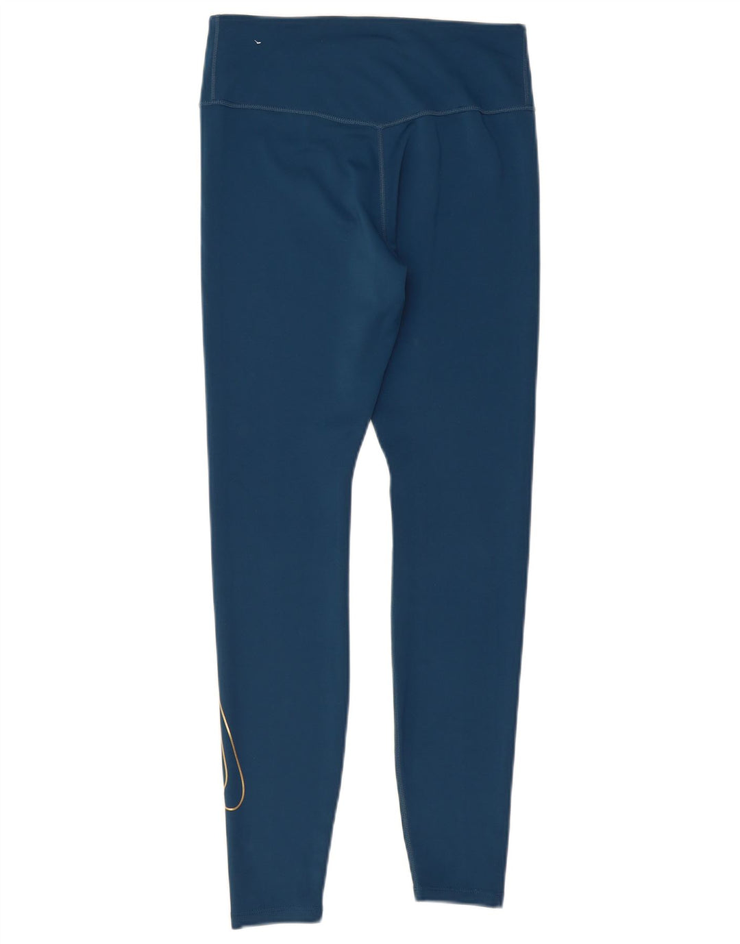 Nike Womens Dri Fit Graphic Leggings UK 12 Medium Blue Polyester