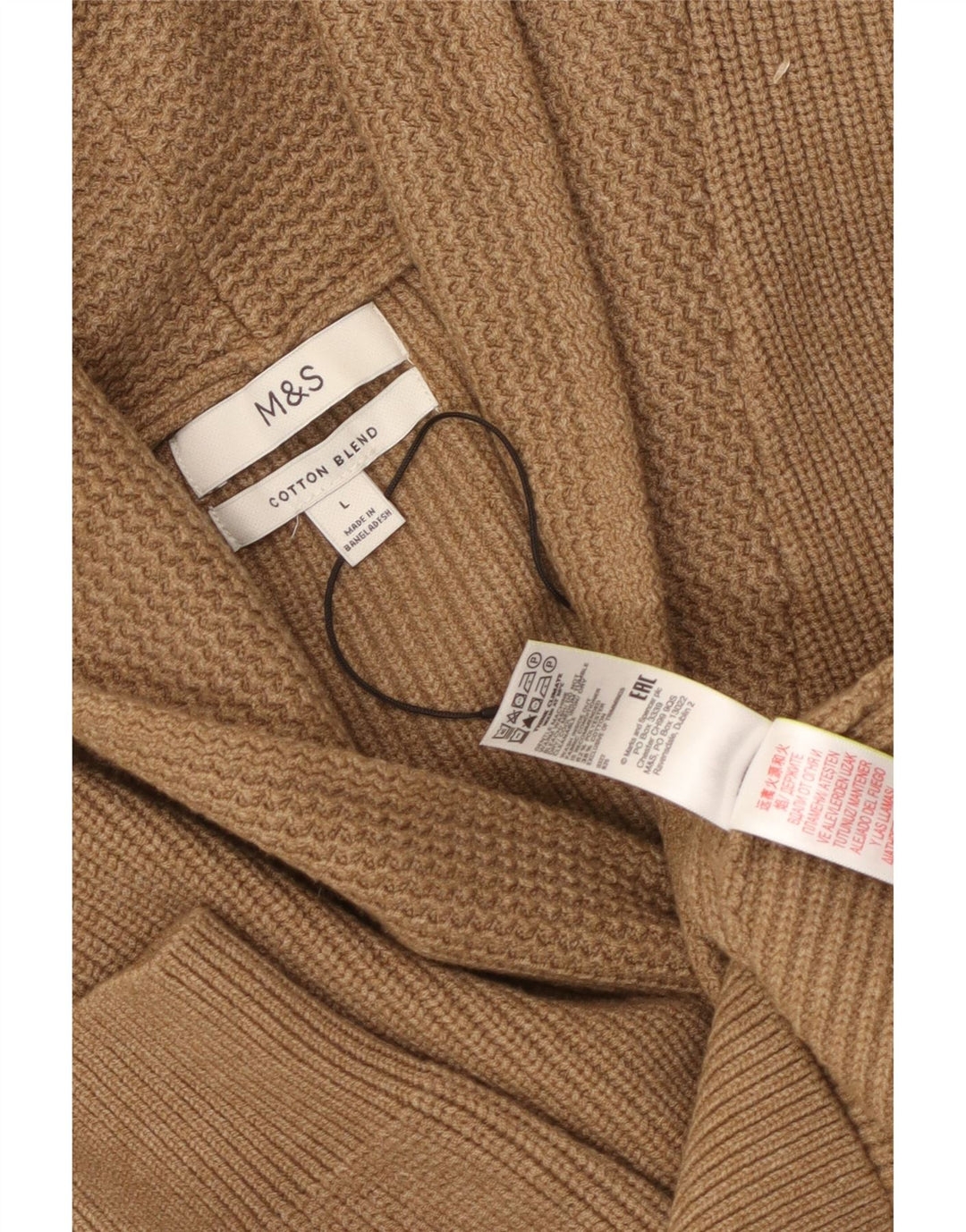 Marks & Spencer Mens Cardigan Sweater Large Brown Polyester
