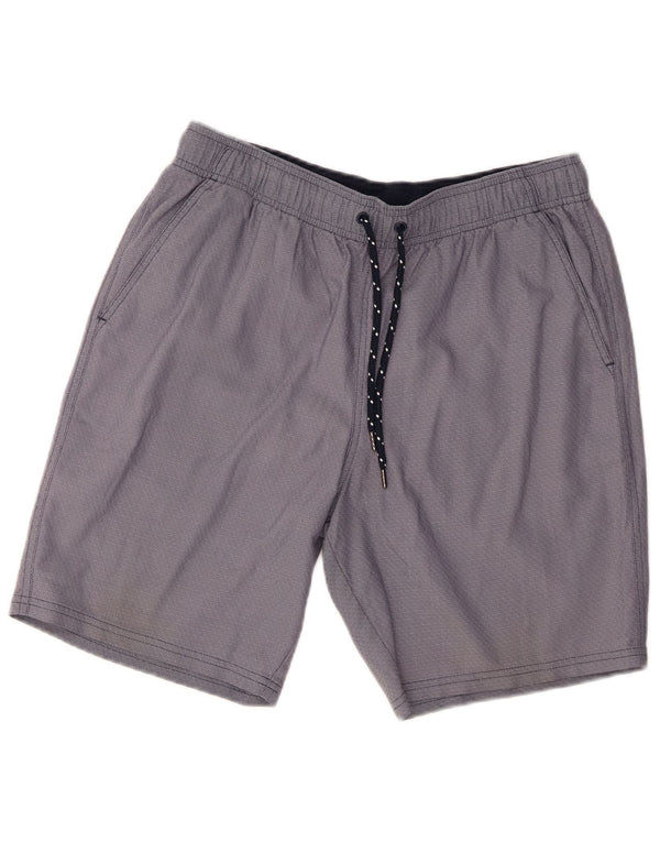 Marks & Spencer Mens Sport Shorts Medium Navy Blue Geometric Cotton