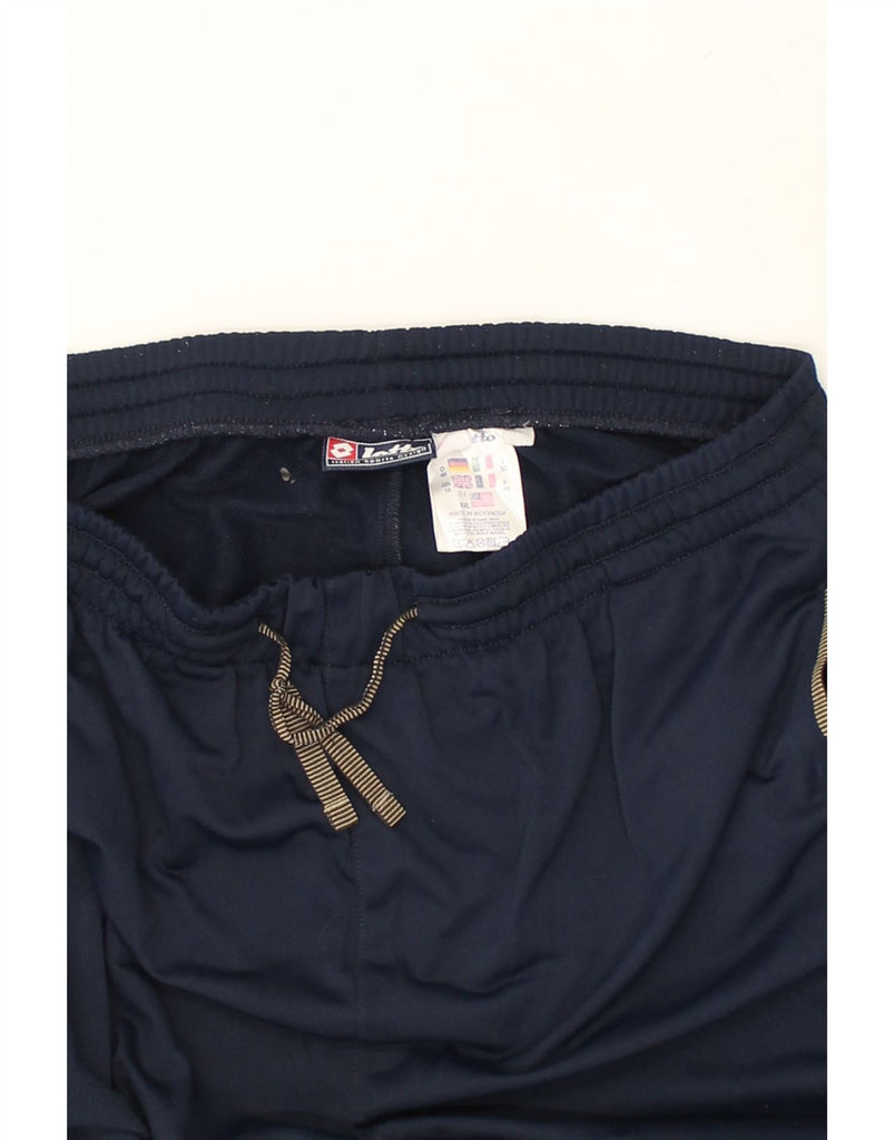 LOTTO Womens Tracksuit Trousers UK 18 XL Navy Blue Polyester | Vintage Lotto | Thrift | Second-Hand Lotto | Used Clothing | Messina Hembry 