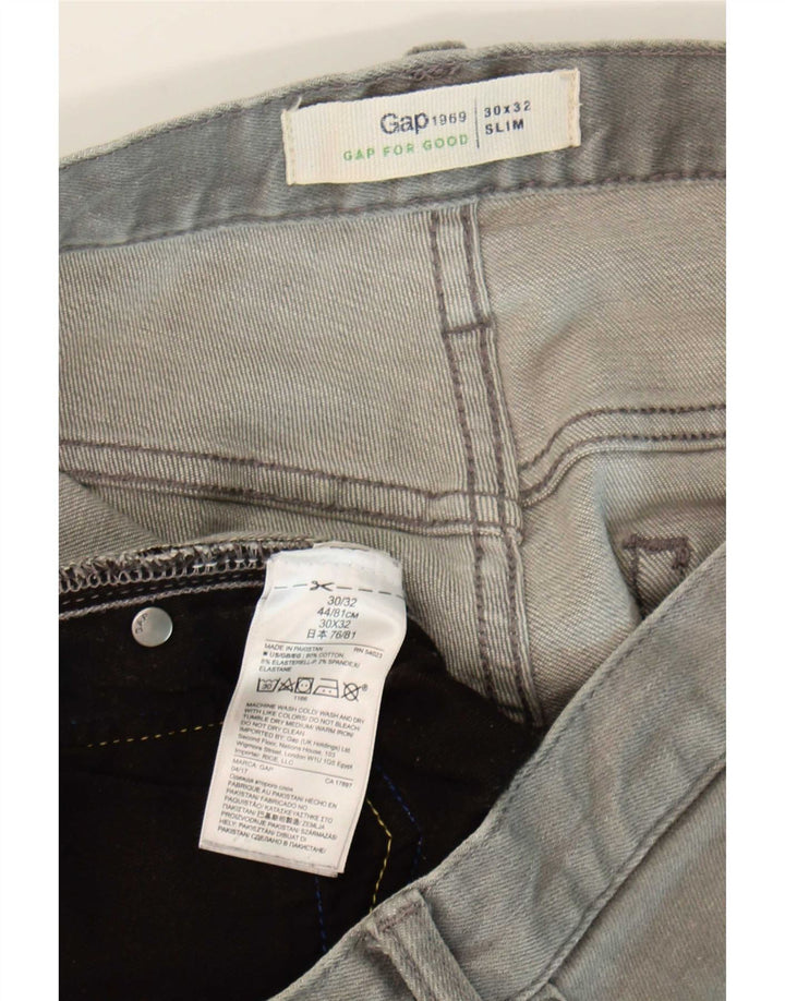 Gap Mens Slim Jeans W30 L32 Grey Cotton