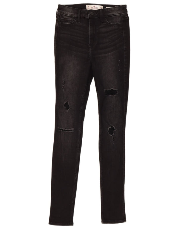 Hollister Womens Distressed Skinny Jeans US 1 XS W25 L30 Black