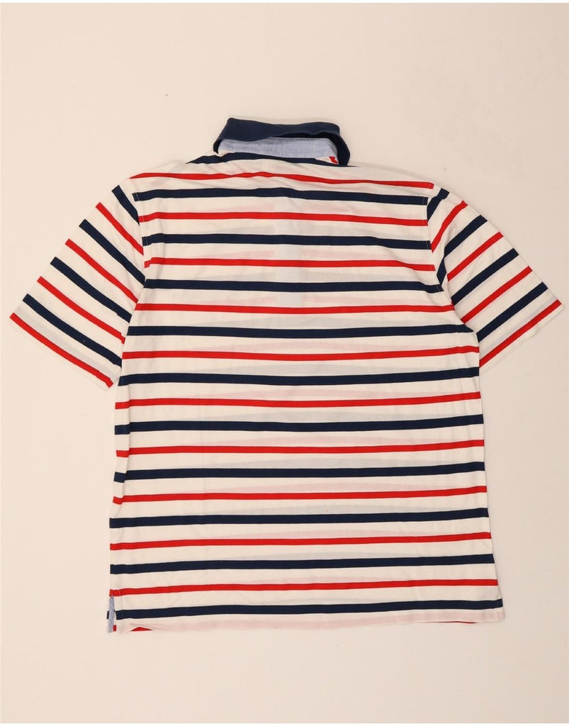 PAUL & SHARK Mens Yachting Polo Shirt Large White Striped Cotton Vintage Paul & Shark and Second-Hand Paul & Shark from Messina Hembry 