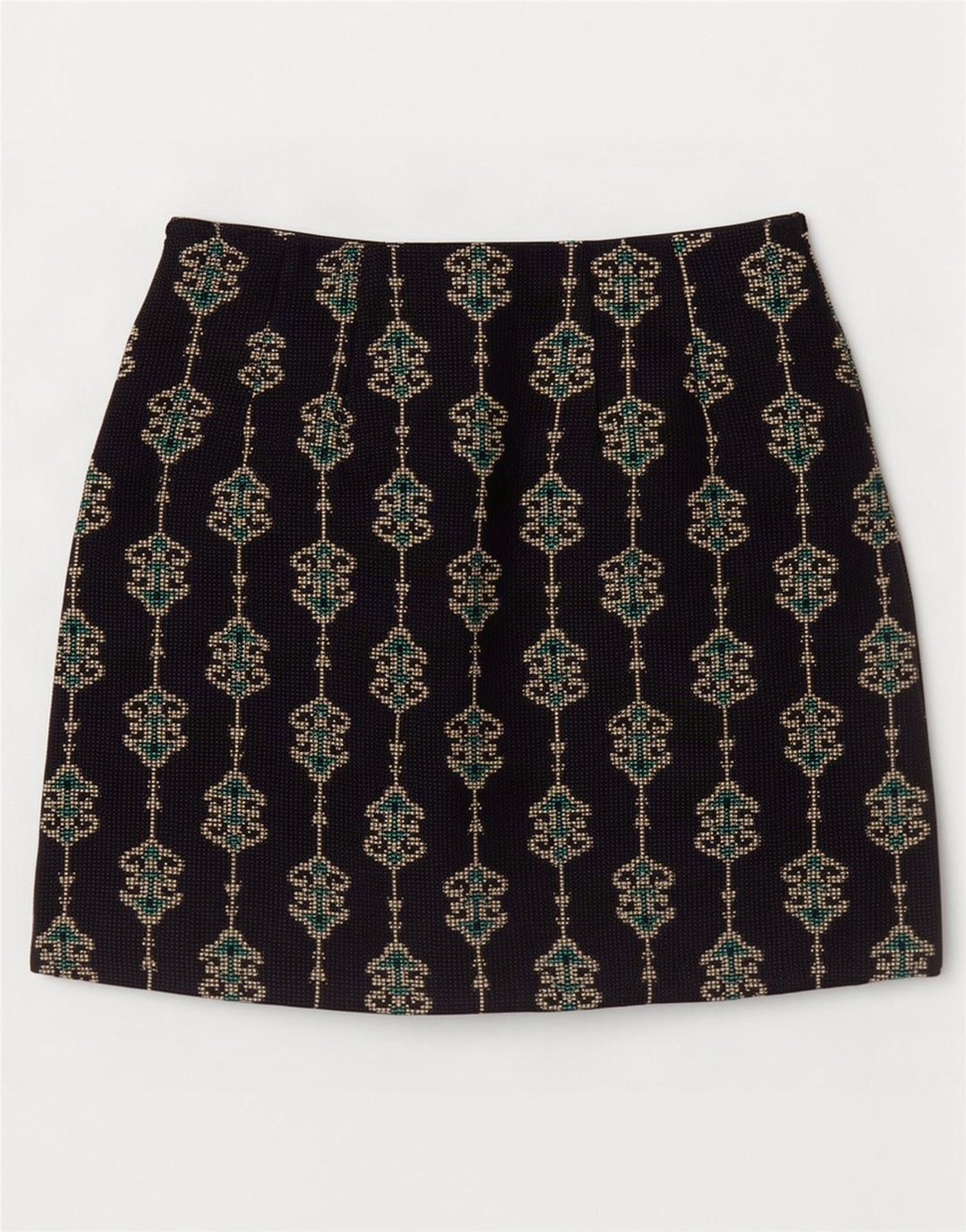 Zara Womens Mini Skirt XS W24 Navy Blue Paisley Polyester