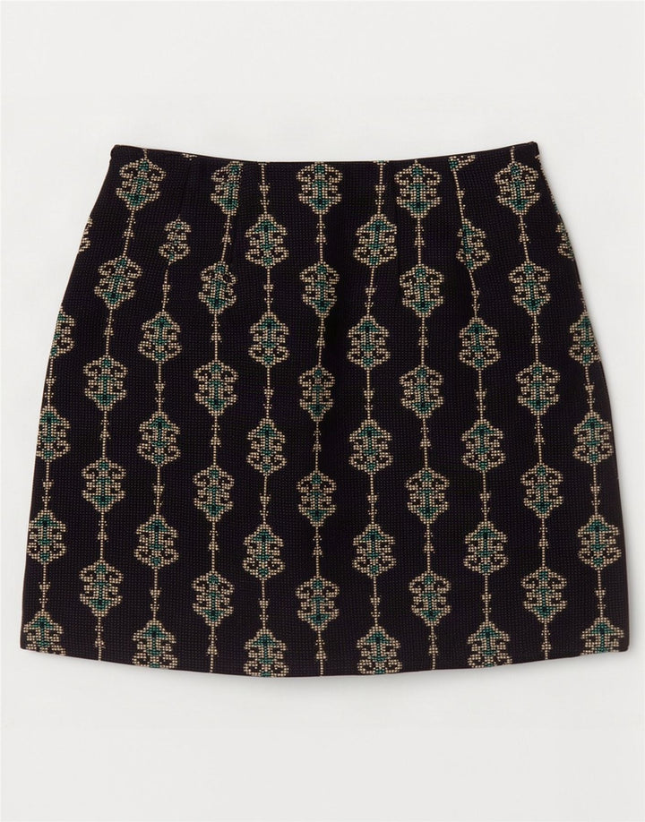 Zara Womens Mini Skirt XS W24 Navy Blue Paisley Polyester