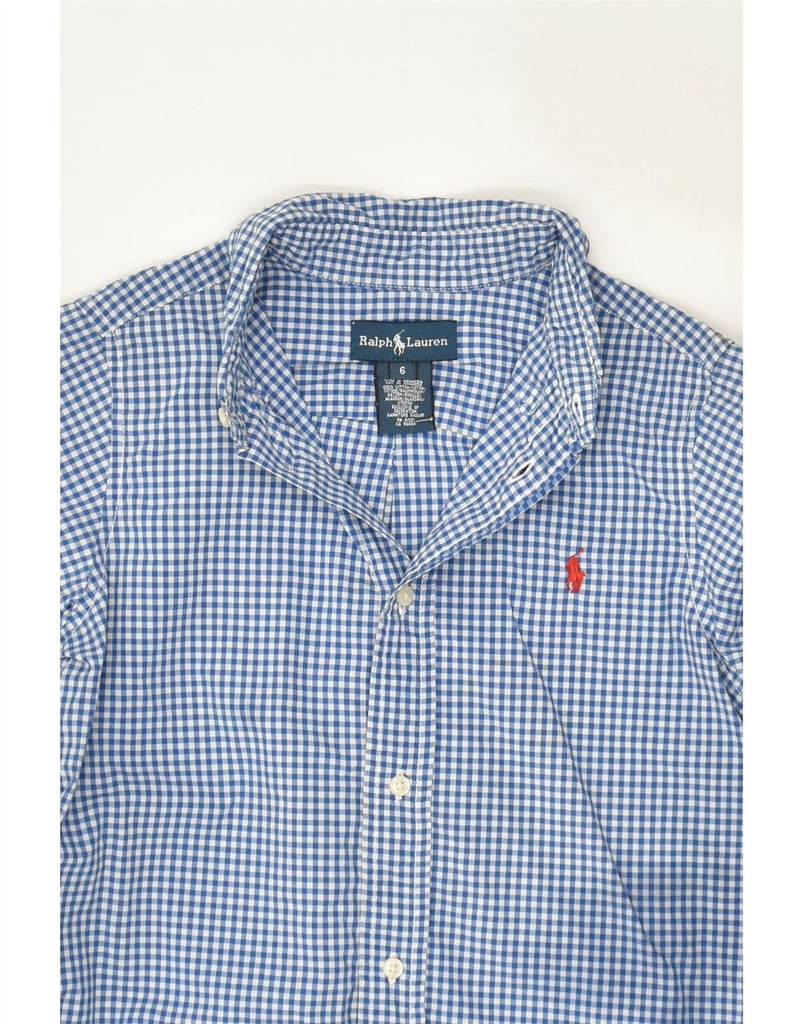 POLO RALPH LAUREN Boys Shirt 5-6 Years Blue Gingham Cotton | Vintage Polo Ralph Lauren | Thrift | Second-Hand Polo Ralph Lauren | Used Clothing | Messina Hembry 