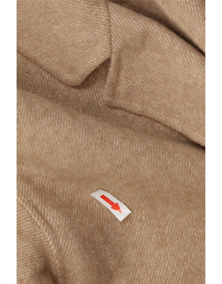 Zara Womens Oversized Overcoat UK 6 XS Beige Wool