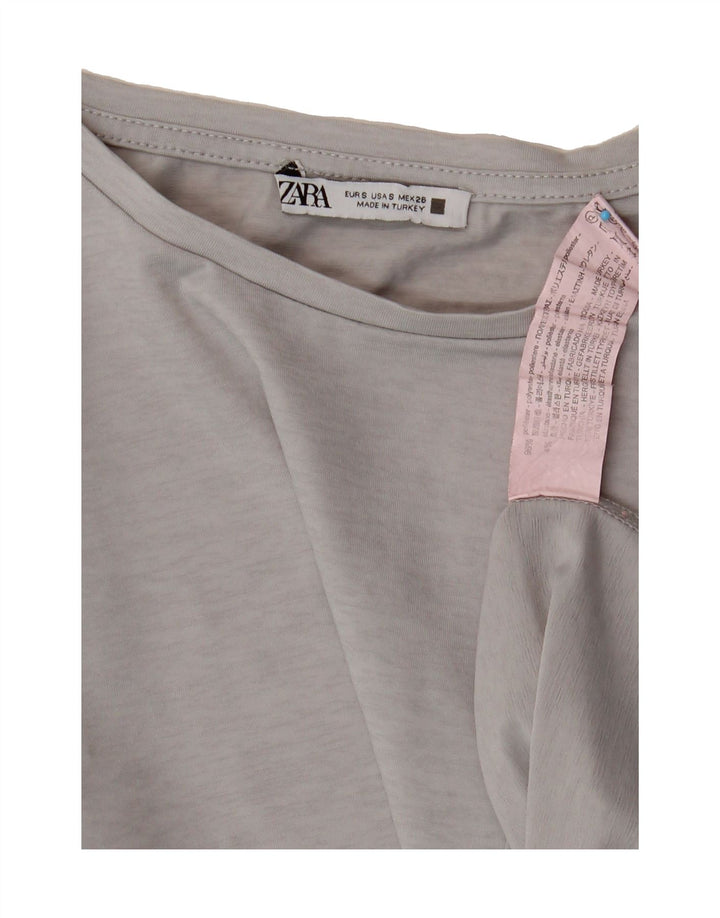 ZARA Womens Sleeveless Blouse Top UK 10 Small Grey Polyester Vintage Zara and Second-Hand Zara from Messina Hembry 
