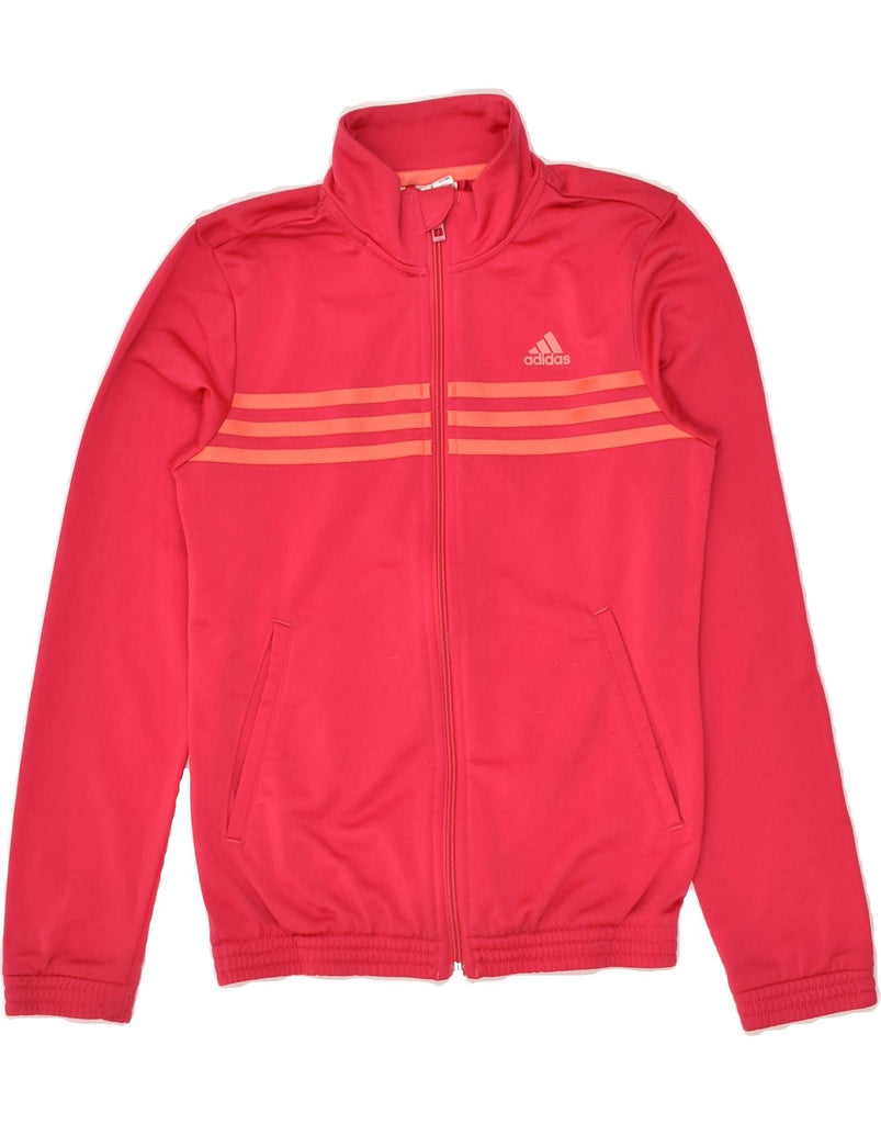 ADIDAS Girls Tracksuit Top Jacket 11-12 Years Pink Polyester | Vintage Adidas | Thrift | Second-Hand Adidas | Used Clothing | Messina Hembry 