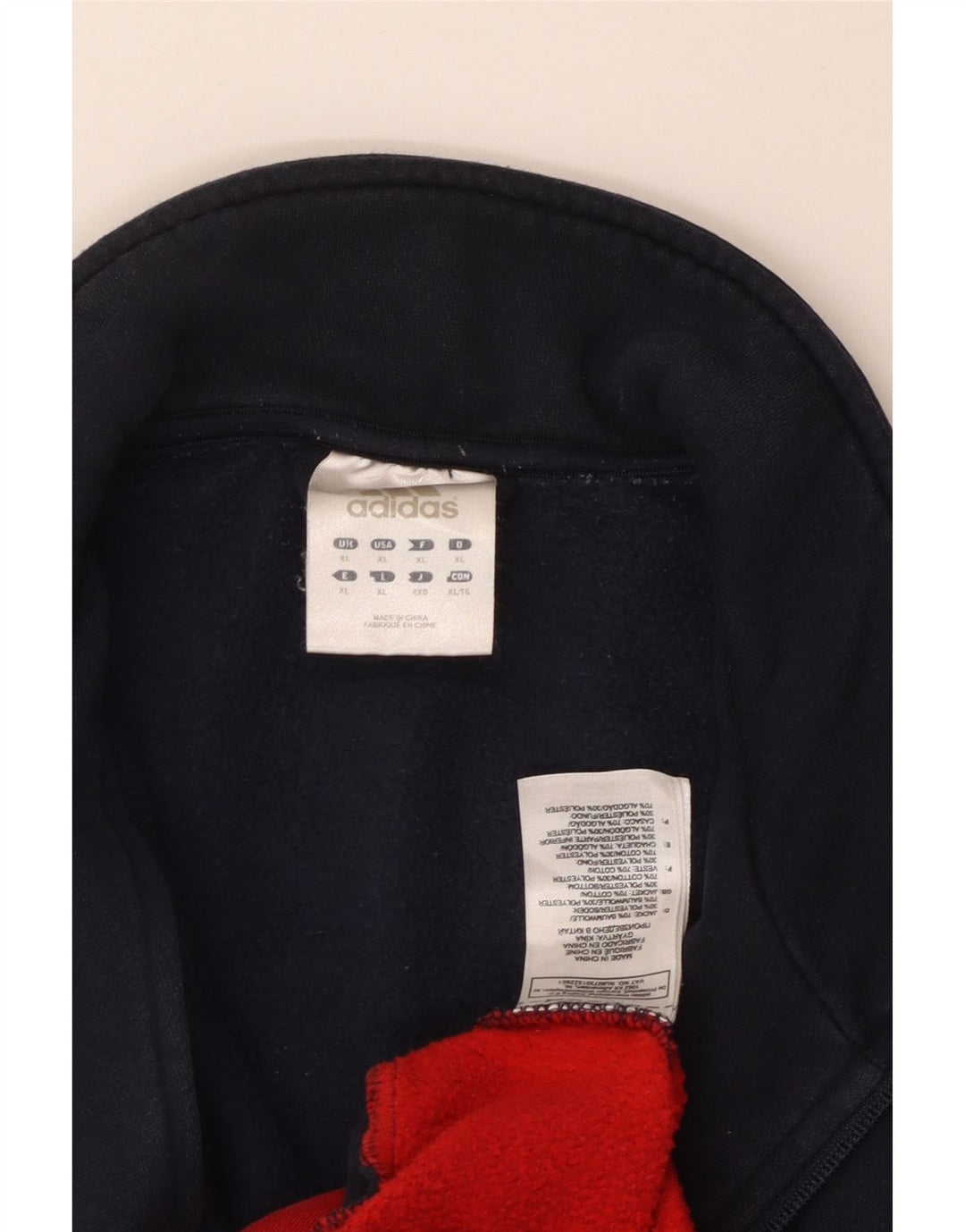 Adidas Mens Tracksuit Top Jacket XL Navy Blue Colourblock Cotton