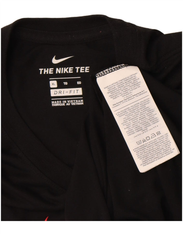 Nike Mens Dri Fit Graphic T-Shirt Top XL Black Polyester